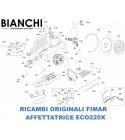Exploded view of spare parts for Fimar ECO220X slicers