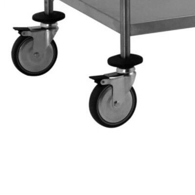 Wheels with brake for tray trolleys