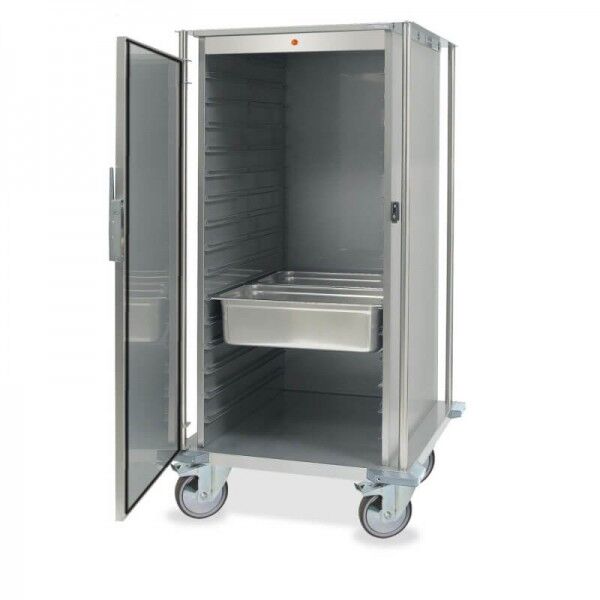 Professional heated cabinet trolley for GN 2/1 Thermovega C16 for transporting hot food - Rocam