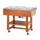 Carrello in legno per bolliti e arrosti con vasca in acciaio inox 304. Colore Noce. CL2770N - Forcar Multiservice