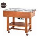 Wooden trolley for boiling and roasting with 304 stainless steel basin. color Wenge. CL2770NW