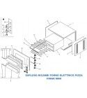 Exploded view spare parts for electric pizza oven Fimar MINI