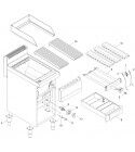 Spare parts exploded view for Fimar GW40M Combination Grill with Water