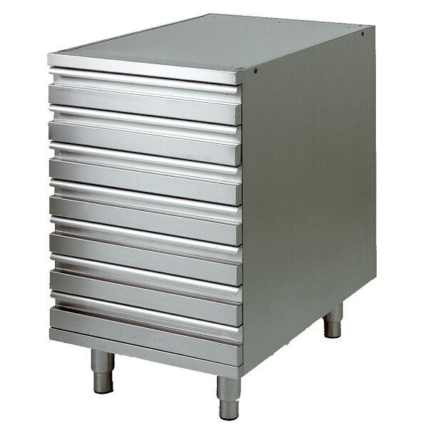Stainless steel chest of drawers for pizza dough containers. CAS7 - Forcar Refrigerated