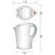 1L kettle with fixed base and three power levels. Max power 1100W. Light blue white color. B2001A -
