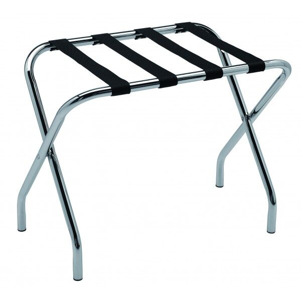 Reggivaligia in acciaio cromo con cinghie nere. altezza 52 cm. portata max 60 kg. RVCROMO - Stark s.r.l.