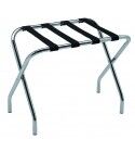 Reggivaligia in acciaio cromo con cinghie nere. altezza 52 cm. portata max 60 kg. RVCROMO