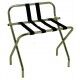 Brass-plated steel suitcase holder with black straps and backrest. height 71.5 cm. max. load capacity 60 kg. - Stark s.r.l.