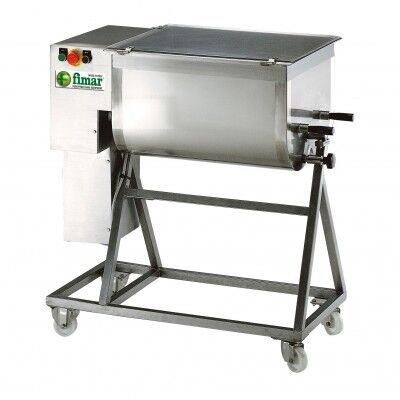 Professional 75Kg single-blade professional dough mixer with trolley. 75C1PN - Fimar
