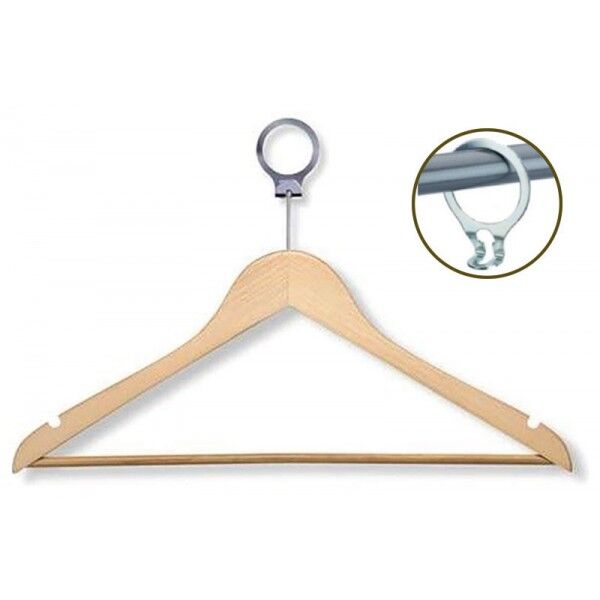 Wood hangers. maple finish with anti-theft chrome ring. GRA - Stark s.r.l.