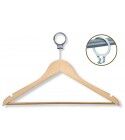Wood hangers. maple finish with anti-theft chrome ring. GRA