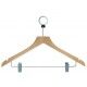 Wooden hangers. maple finish with anti-theft chrome ring and trouser rack. GRAP - Stark s.r.l.