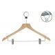 Wooden hangers. maple finish with anti-theft chrome ring and trouser rack. GRAP - Stark s.r.l.