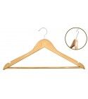 Wood hangers. maple finish with chrome-plated hook. GR