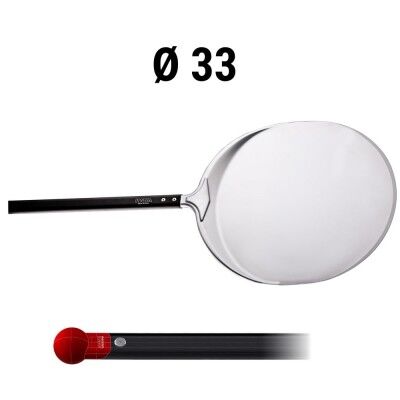 Round aluminum pizza shovel. Different lengths. Blade width 33 cm. - Square