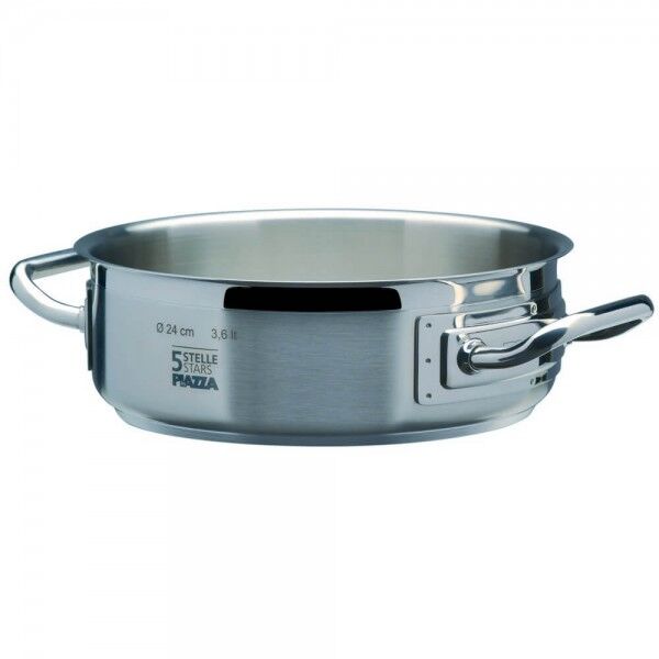 Professional low casserole with two handles. various diameters. "5 Stars" Collection - Square