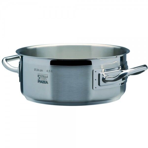 Professional medium casserole with two handles. various diameters. "5 Stars" Collection - Square