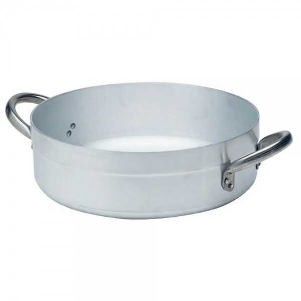 Professional aluminum low casserole with two handles. various diameters. Alluminium Collection - Square