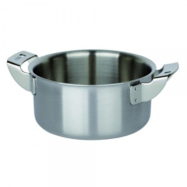 Professional medium height mini casserole with two handles. various diameters. "3-ply" Collection - Square