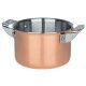 Professional mini high casserole with two handles. various diameters. Collection "4-ply" Copper - Square