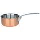 Mini casserole medium height professional single handle. various diameters. Collection "4-ply" Copper - Square