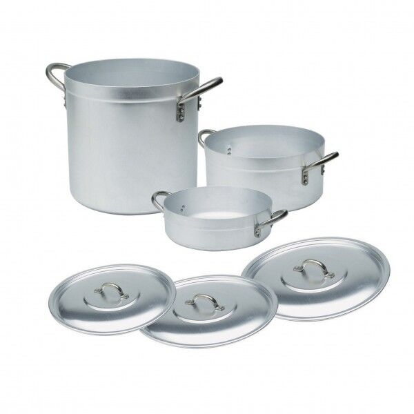 Aluminum 6-piece casserole and pot set with lids - Square