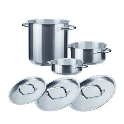 Set of pots and pans with lids. 6 pieces. professional "chef" collection - Square