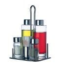5-piece tableware set for Oil, Vinegar, Salt, Pepper and toothpick. Made of wire. 330000