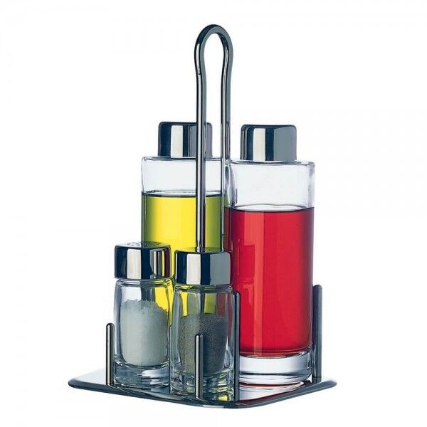 4-piece tableware set for Oil, Vinegar, Salt and Pepper. Made of wire. 330100 - Square