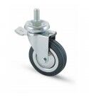 Wheel with brake for laundry carts. A515