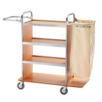 110 cm long laundry trolley with four shelves and bag with 2 folding arms - Forcar