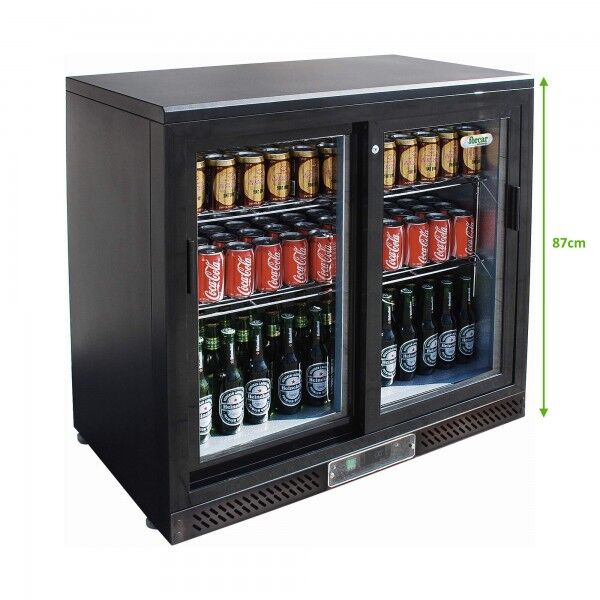 Refrigerated double beverage display unit Height 87cm. Model: BC2PS87 - Forcar Refrigerated
