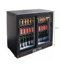 Double refrigerated beverage display unit Height 87cm. Model: BC2PS87