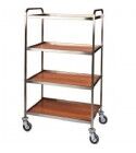 Stainless steel service trolley. four shelves made of melamine.CA1070 - CA1071