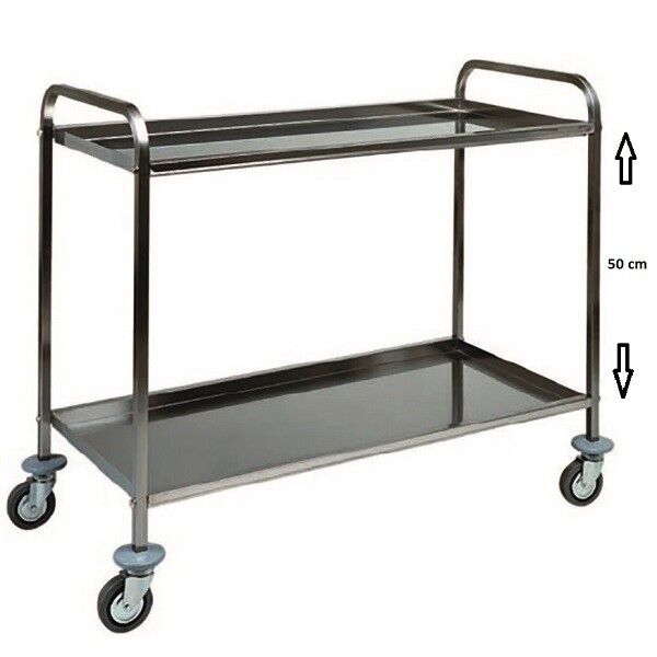 Stainless steel service trolley. dim. 80x50 cm - Forcar Multiservice