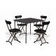 Set pieghevole tavolo quadrato + 4 sedie. SETBLACK - Stark s.r.l.