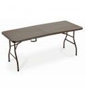 Rectangular folding table 183x76 cm. Walnut color.  TPCATERING-M