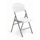 White folding chair made of plastic and steel. White color. SCATERNG-W - Stark Ltd.