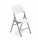 White folding chair made of plastic and steel. White color. SCATERNG-W
