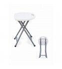 Plastic and steel folding stool. White color. SGVATERING-W