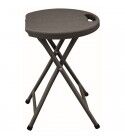 Plastic and steel folding stool. Walnut color. SGVATERING-M