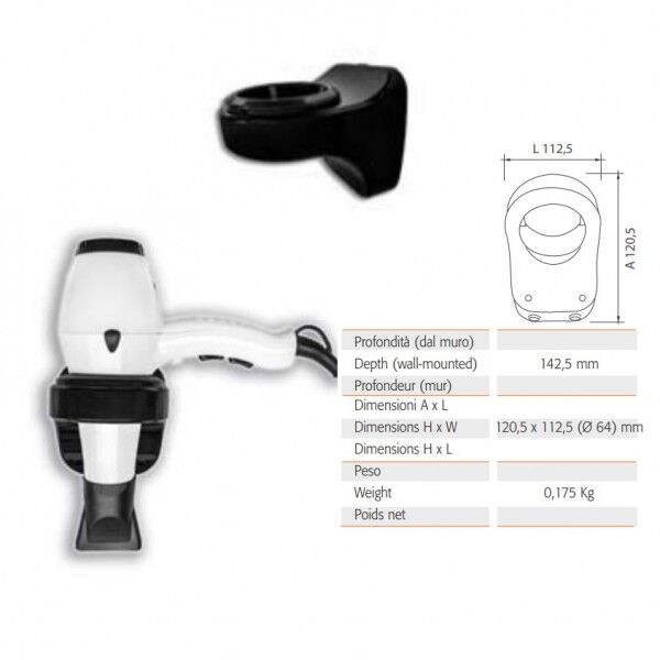 ABS universal holder for hair dryer and hairdryer - Vama Ltd.
