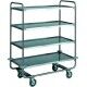 Stainless steel service cart, with four shelves. CA1432 - Forcar Multiservice