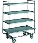 Stainless steel service cart, with four tops. CA1432