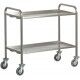 Stainless steel service trolley with two tops for heavy transport. CA1393P - Forcar Multiservice