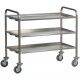 Stainless steel service trolley with three tops for heavy transport. CA1395P - Forcar Multiservice