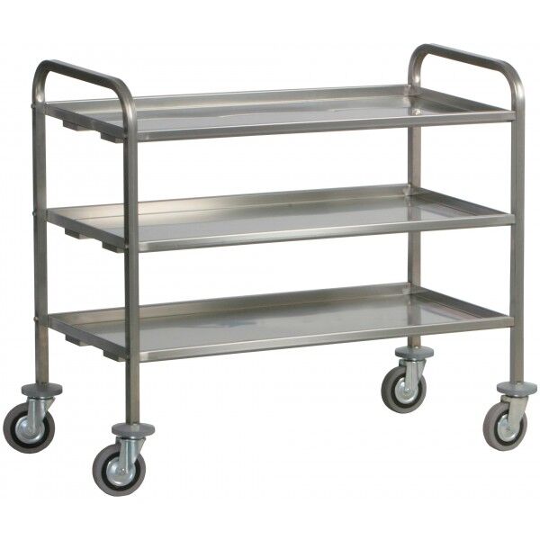 Carrello di servizio in Acciaio inox, con tre piani per trasporto pesante. CA1395P - Forcar Multiservice