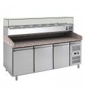 Banco pizza refrigerato Forcar PZ3600TN-33- 3 porte con portaingredienti