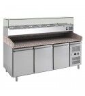 Banco pizza refrigerato Forcar PZ3600TN-33- 3 porte con portaingredienti