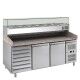 Forcar PZ2610TN33 2-door refrigerated pizza counter with drawer and ingredient rack - Forcar Refrigerated